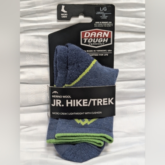 Darn Tough Jr. Hike/Trek Socks - Blue and Green - Picture 6 of 6